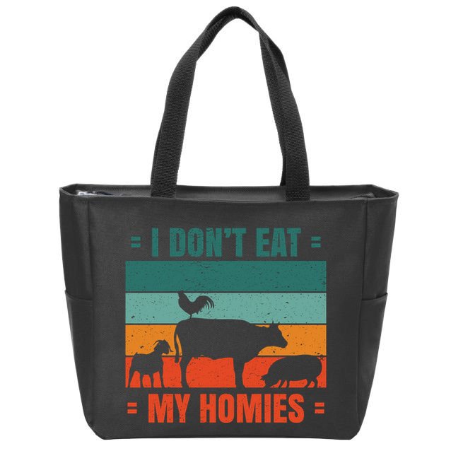 I Don't Eat My Homies Vegan Zip Tote Bag