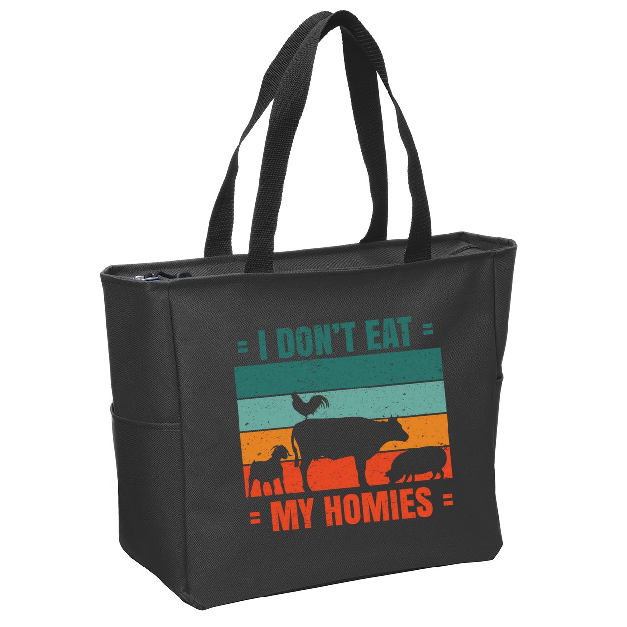 I Don't Eat My Homies Vegan Zip Tote Bag