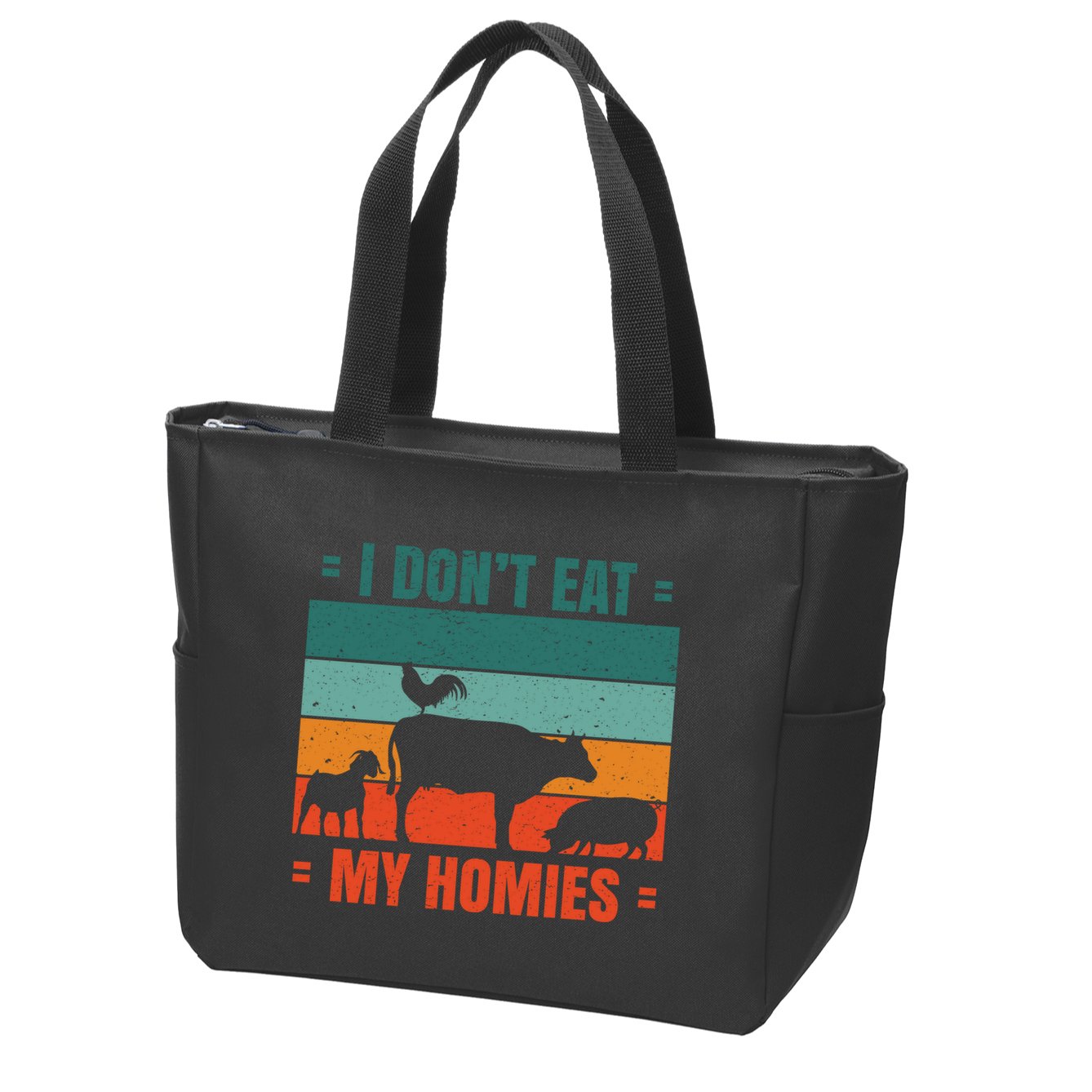 I Don't Eat My Homies Vegan Zip Tote Bag