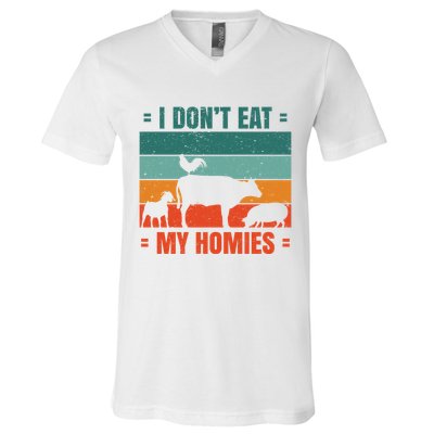 I Don't Eat My Homies Vegan V-Neck T-Shirt