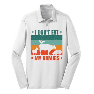 I Don't Eat My Homies Vegan Silk Touch Performance Long Sleeve Polo