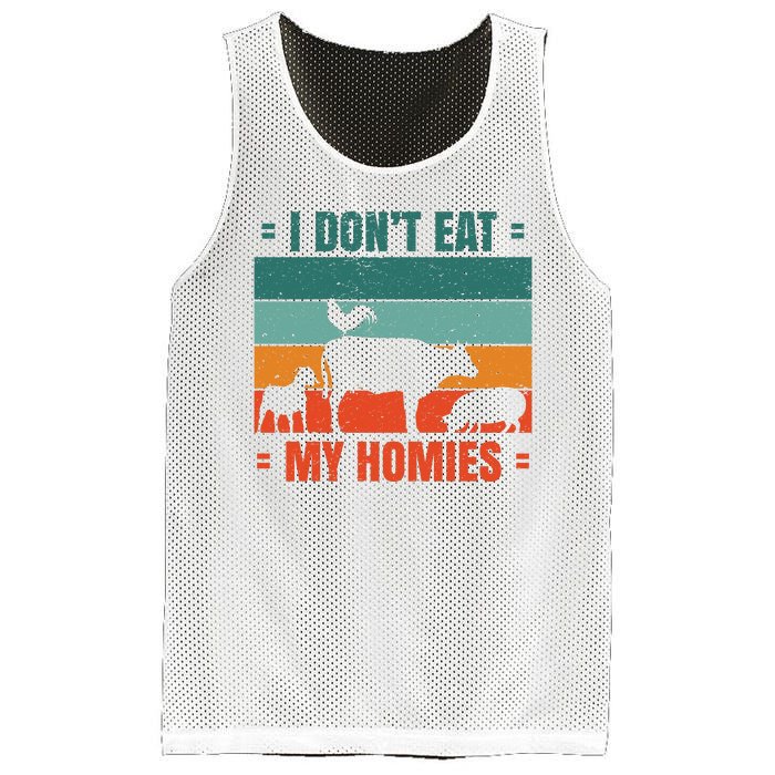 I Don't Eat My Homies Vegan Mesh Reversible Basketball Jersey Tank