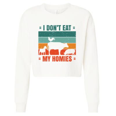 I Don't Eat My Homies Vegan Cropped Pullover Crew