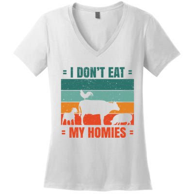 I Don't Eat My Homies Vegan Women's V-Neck T-Shirt