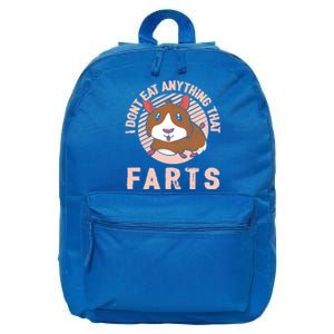 I Dont Eat Anything That Farts Funny Veganism Vegan Veggie Gift 16 in Basic Backpack