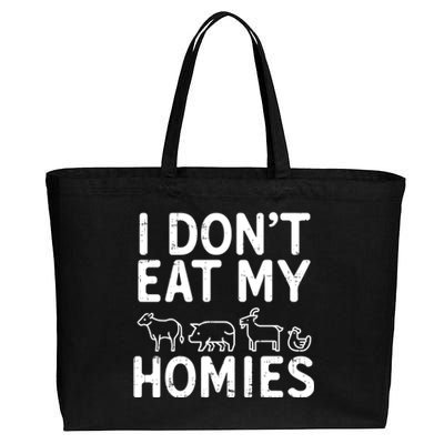 I Dont Eat My Homies Vegan Activism Protest Vegetarian Gift Cotton Canvas Jumbo Tote