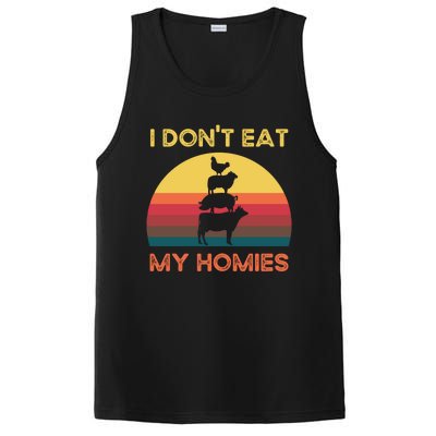 I Dont Eat My Homies Vintage Retro Vegetarian Nutrition Cute Gift PosiCharge Competitor Tank