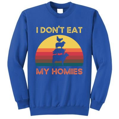 I Dont Eat My Homies Vintage Retro Vegetarian Nutrition Cute Gift Sweatshirt