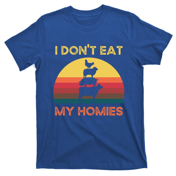 I Dont Eat My Homies Vintage Retro Vegetarian Nutrition Cute Gift T-Shirt