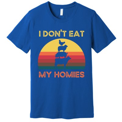 I Dont Eat My Homies Vintage Retro Vegetarian Nutrition Cute Gift Premium T-Shirt