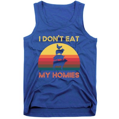 I Dont Eat My Homies Vintage Retro Vegetarian Nutrition Cute Gift Tank Top