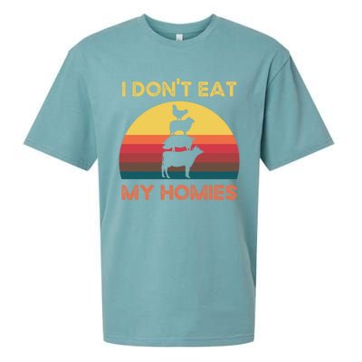 I Dont Eat My Homies Vintage Retro Vegetarian Nutrition Cute Gift Sueded Cloud Jersey T-Shirt