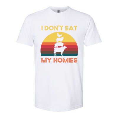 I Dont Eat My Homies Vintage Retro Vegetarian Nutrition Cute Gift Softstyle® CVC T-Shirt