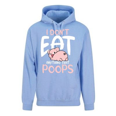 I Dont Eat Anything That Poops Vegetarian Pig Gift Unisex Surf Hoodie