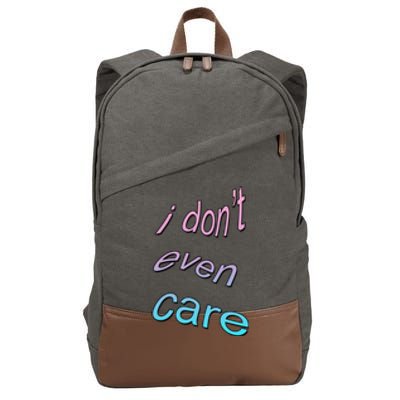 I Don't Even Care Cotton Canvas Backpack