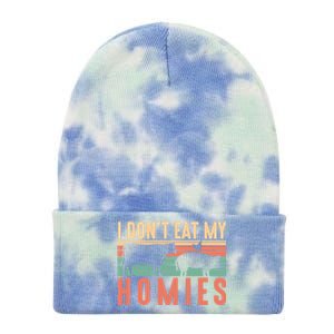 I Dont Eat My Homies Funny Veganism Food Gift Tie Dye 12in Knit Beanie