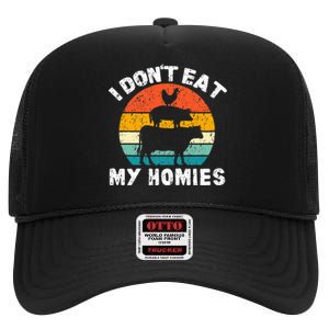 I DonT Eat My Homies Funny Vegetarian Vegan High Crown Mesh Back Trucker Hat