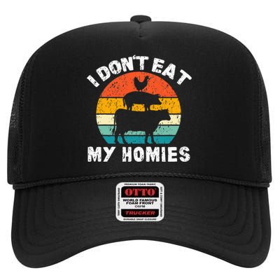 I DonT Eat My Homies Funny Vegetarian Vegan High Crown Mesh Back Trucker Hat