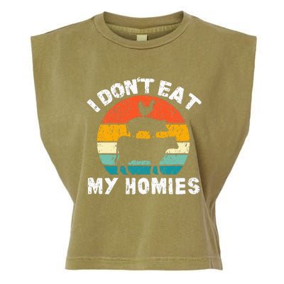 I DonT Eat My Homies Funny Vegetarian Vegan Garment-Dyed Women's Muscle Tee