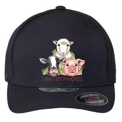 I Dont Eat My Homies Vegetable Vegetarian Funny Vegan Great Gift Flexfit Unipanel Trucker Cap