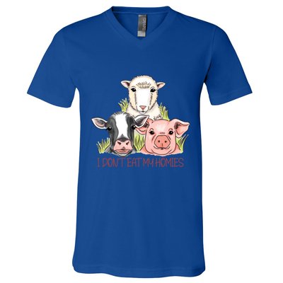 I Dont Eat My Homies Vegetable Vegetarian Funny Vegan Great Gift V-Neck T-Shirt