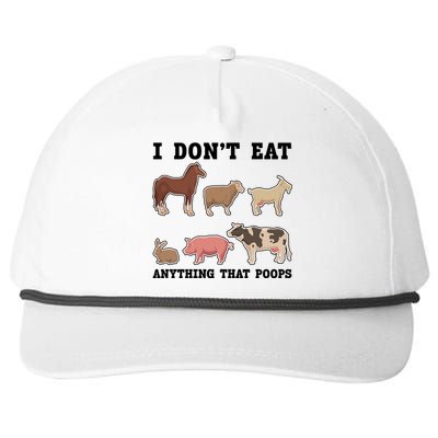 I Dont Eat Anything That Poops Vegan Gift Snapback Five-Panel Rope Hat