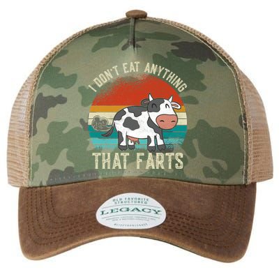 I Dont Eat Anythings That Farts Funny Veganism Veggie Gift Legacy Tie Dye Trucker Hat