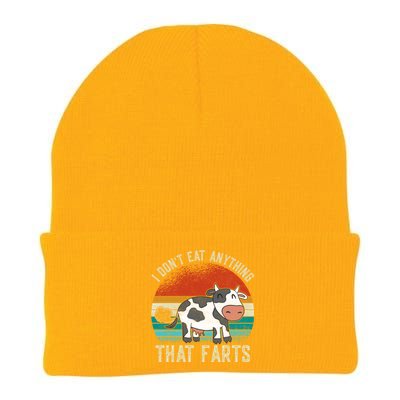 I Dont Eat Anythings That Farts Funny Veganism Veggie Gift Knit Cap Winter Beanie