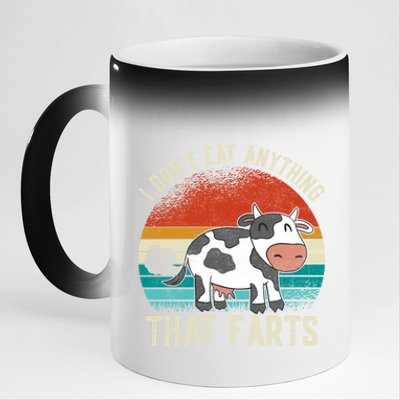 I Dont Eat Anythings That Farts Funny Veganism Veggie Gift 11oz Black Color Changing Mug