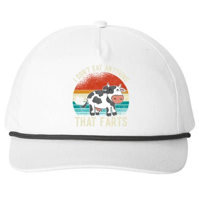 I Dont Eat Anythings That Farts Funny Veganism Veggie Gift Snapback Five-Panel Rope Hat