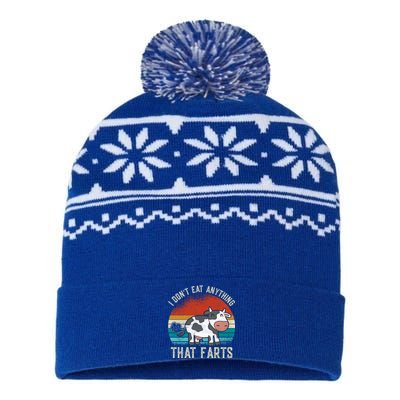 I Dont Eat Anythings That Farts Funny Veganism Veggie Gift USA-Made Snowflake Beanie