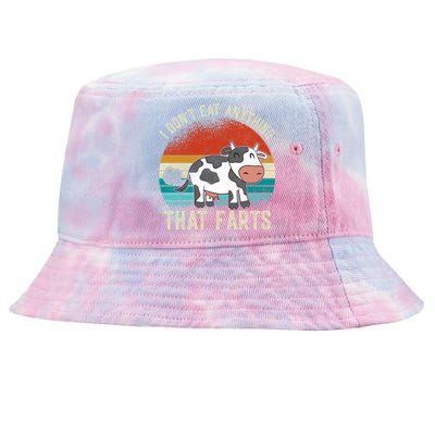 I Dont Eat Anythings That Farts Funny Veganism Veggie Gift Tie-Dyed Bucket Hat