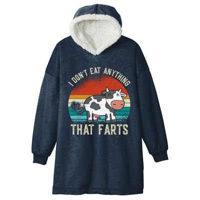 I Dont Eat Anythings That Farts Funny Veganism Veggie Gift Hooded Wearable Blanket