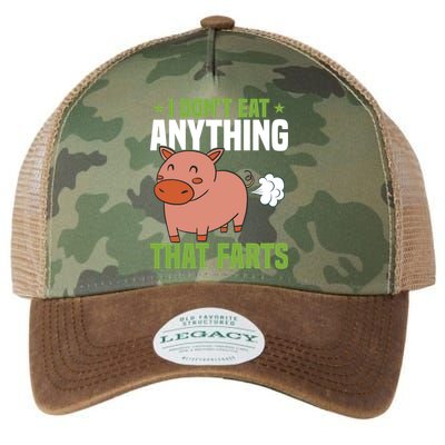 I Dont Eat Anythings That Farts Veggie Funny Veganism Funny Gift Legacy Tie Dye Trucker Hat
