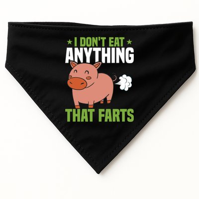 I Dont Eat Anythings That Farts Veggie Funny Veganism Funny Gift USA-Made Doggie Bandana