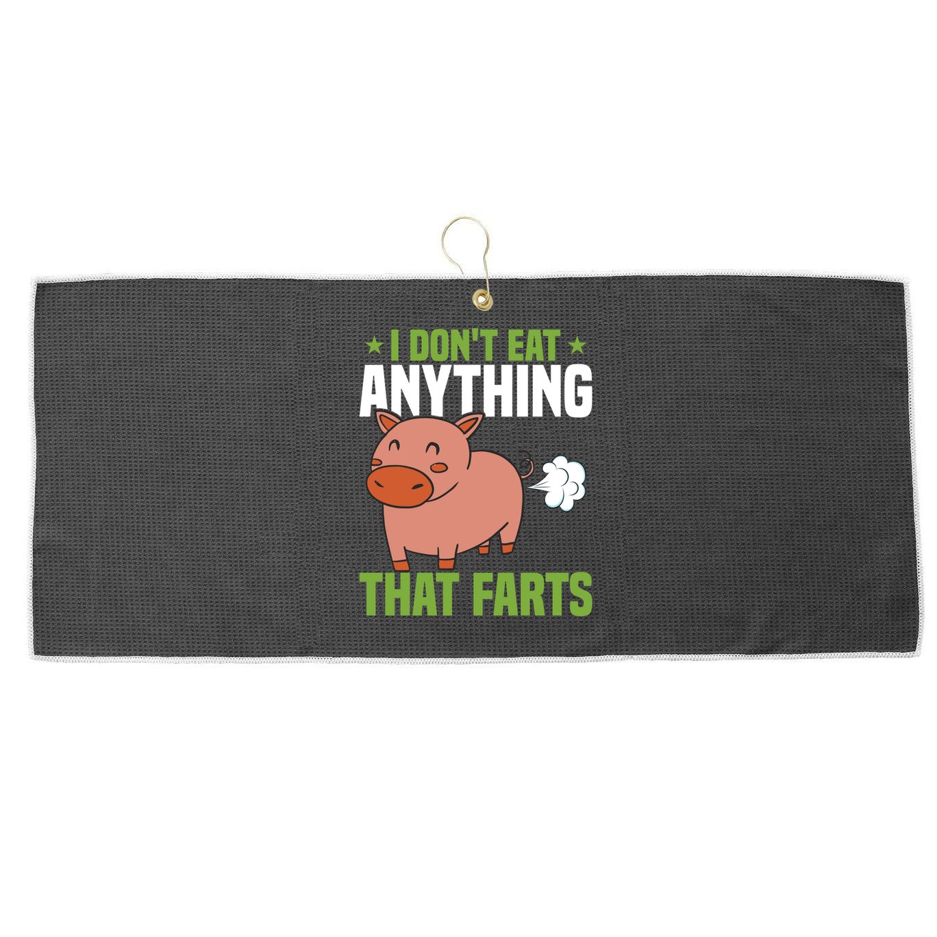 I Dont Eat Anythings That Farts Veggie Funny Veganism Funny Gift Large Microfiber Waffle Golf Towel