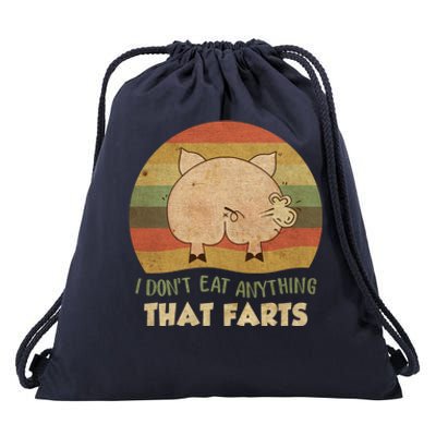 I Don't Eat Anything That Farts Funny Vintage Gift Drawstring Bag