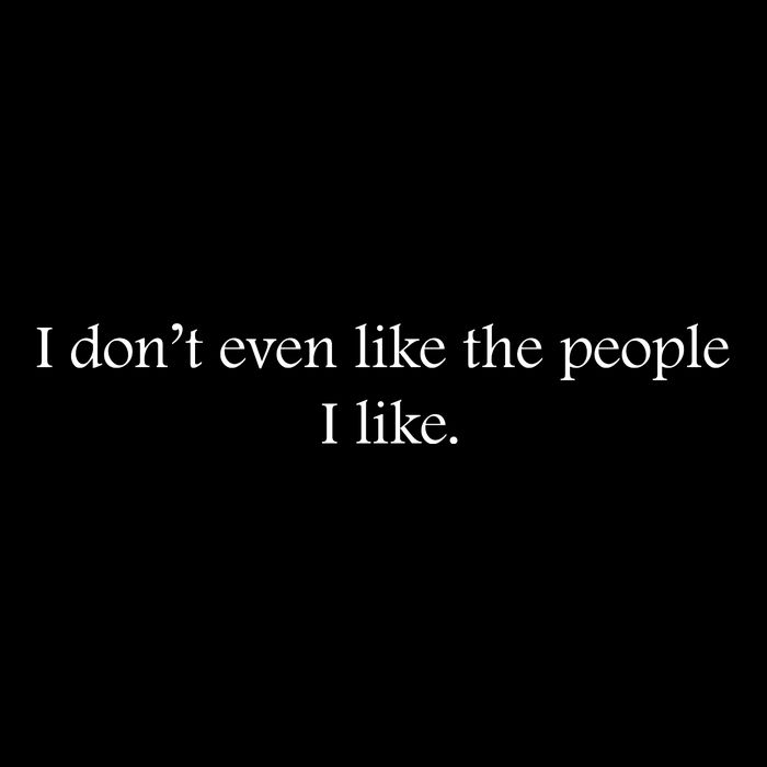 I Dont Even Like The People I Like Funny Slogan Sarcastic Apathetic Quote Drawstring Bag