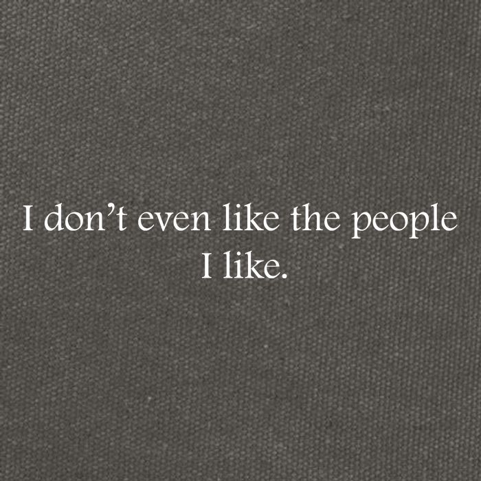 I Dont Even Like The People I Like Funny Slogan Sarcastic Apathetic Quote Cotton Canvas Backpack