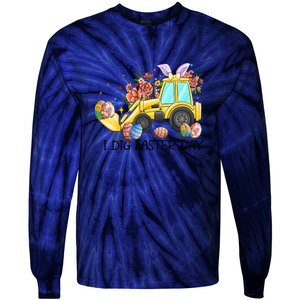 I Dig Easter Day Gift Easter Egg Floral Tie-Dye Long Sleeve Shirt