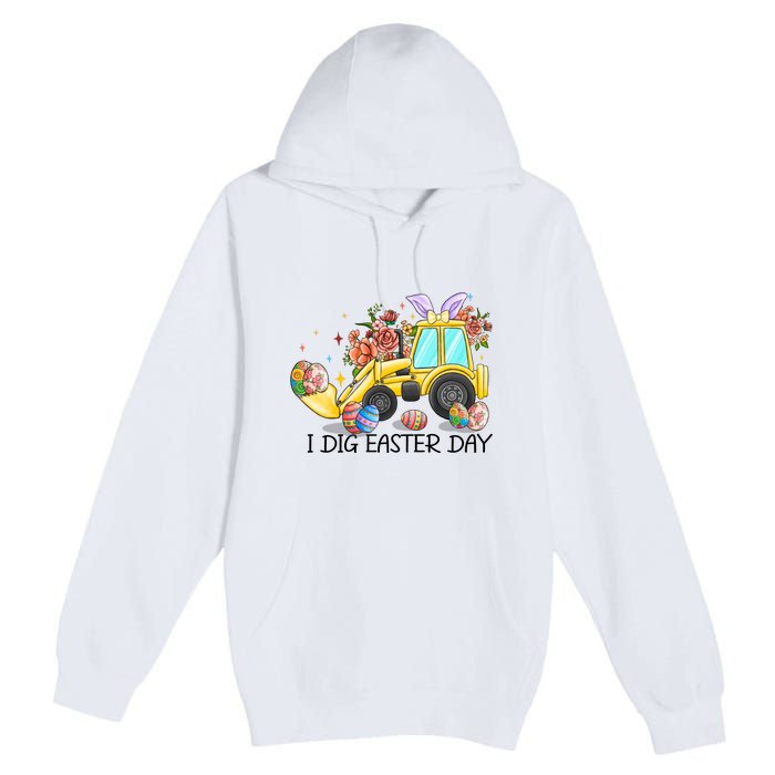 I Dig Easter Day Gift Easter Egg Floral Premium Pullover Hoodie