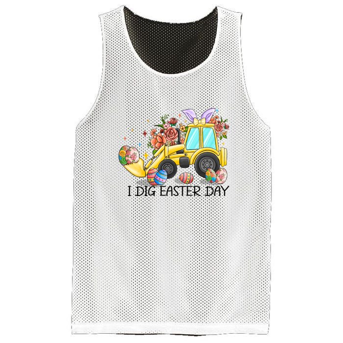 I Dig Easter Day Gift Easter Egg Floral Mesh Reversible Basketball Jersey Tank