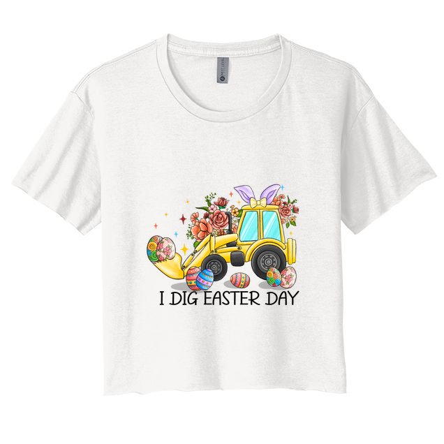 I Dig Easter Day Gift Easter Egg Floral Crop Top