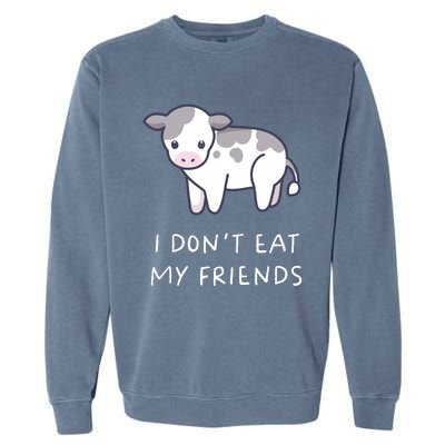 I Dont Eat My Friends Vegetarian Vegan Kawaii Anime Garment-Dyed Sweatshirt