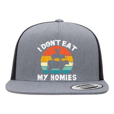 I Dont Eat My Homies Funny Vegetarian Vegan Flat Bill Trucker Hat