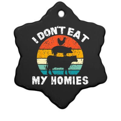 I Dont Eat My Homies Funny Vegetarian Vegan Ceramic Star Ornament