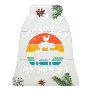 I Dont Eat My Homies Funny Vegetarian Vegan Ceramic Bell Ornament