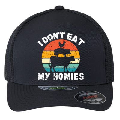 I Dont Eat My Homies Funny Vegetarian Vegan Flexfit Unipanel Trucker Cap