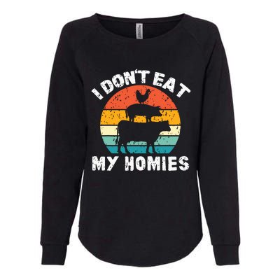 I Dont Eat My Homies Funny Vegetarian Vegan Womens California Wash Sweatshirt