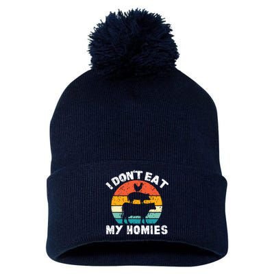 I Dont Eat My Homies Funny Vegetarian Vegan Pom Pom 12in Knit Beanie